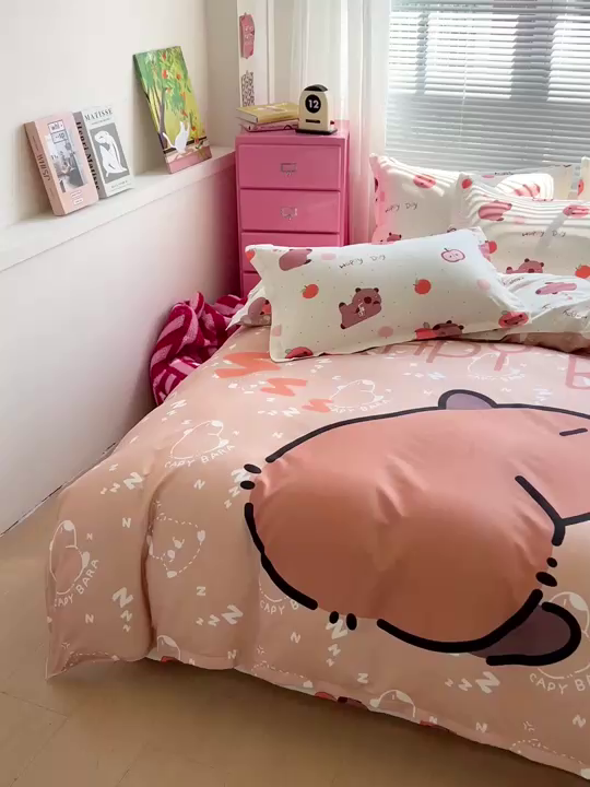 91家纺网 家纺一手货源 找家纺 （总）KT猫直营店 2025新款加厚斜纹磨毛大版四件套