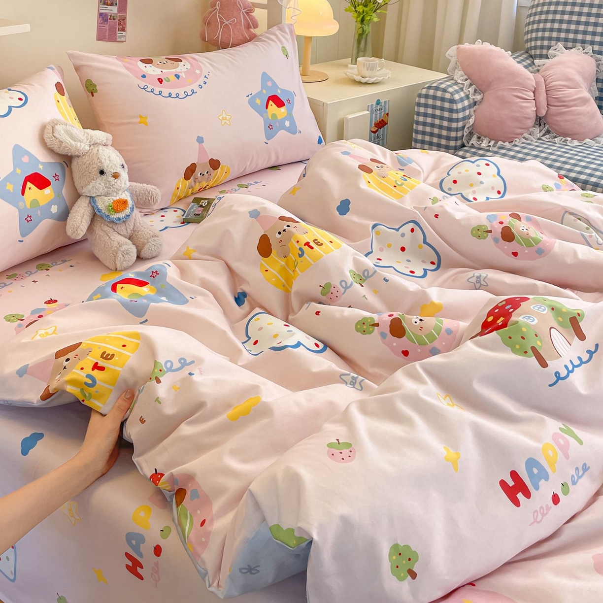 91家纺网 家纺一手货源 找家纺 （总）寻米 2026新款春夏全棉13070印花四件套单品系列-单被套