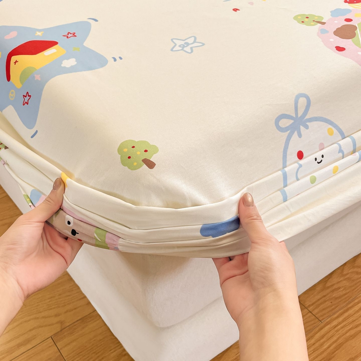 91家纺网 家纺一手货源 找家纺 寻米 2026新款春夏全棉13070印花四件套单品系列-单被套 香草泡芙