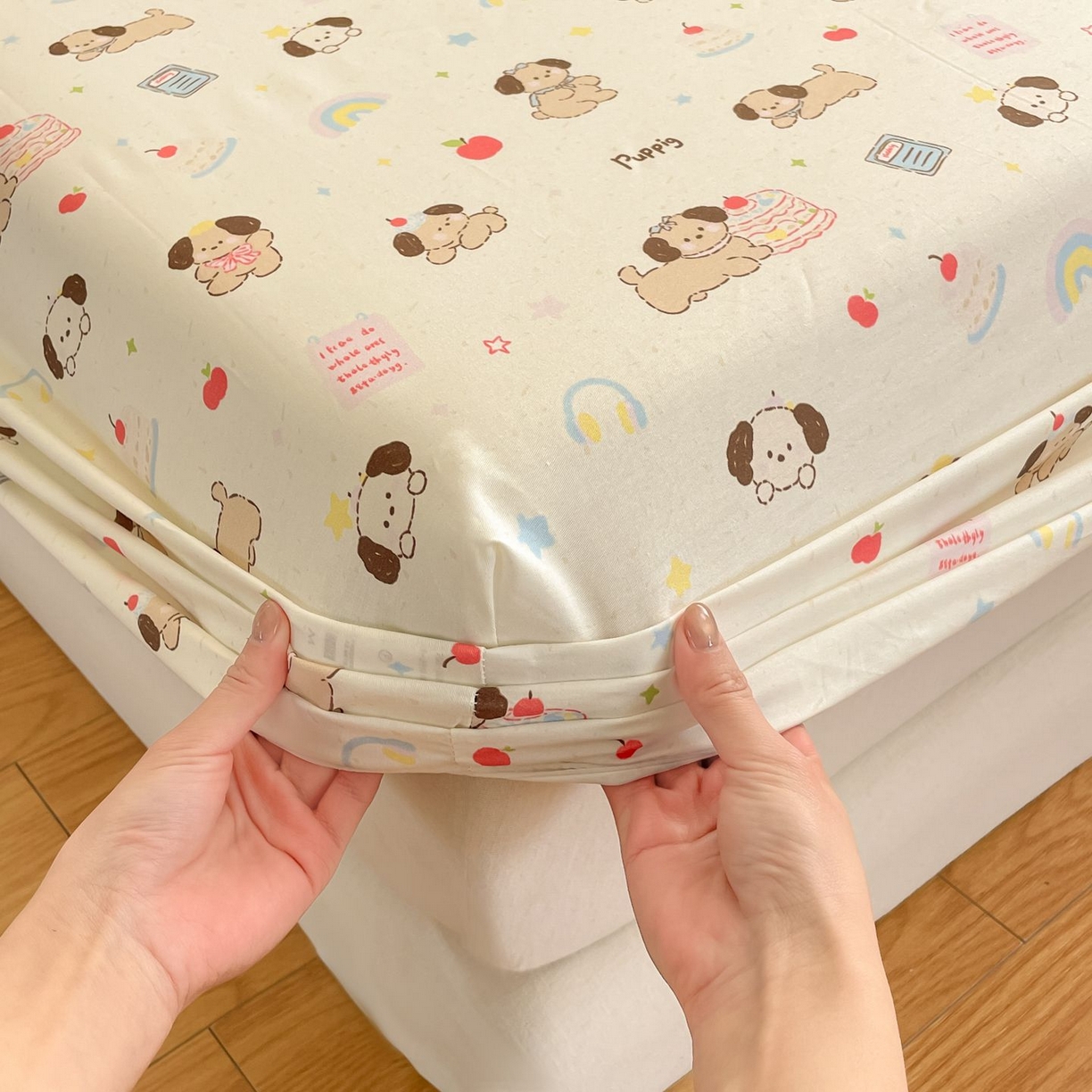 91家纺网 家纺一手货源 找家纺 寻米 2026新款春夏全棉13070印花四件套单品系列-单被套 奶酪小狗