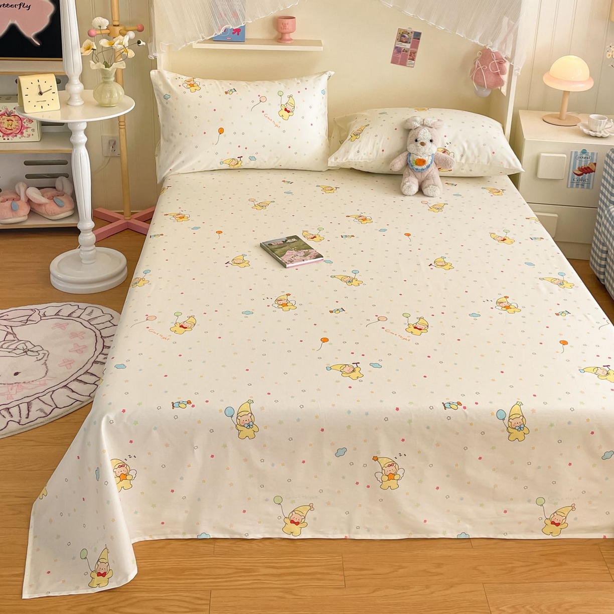 91家纺网 家纺一手货源 找家纺 寻米 2026新款春夏全棉13070印花四件套单品系列-单被套 星星小熊