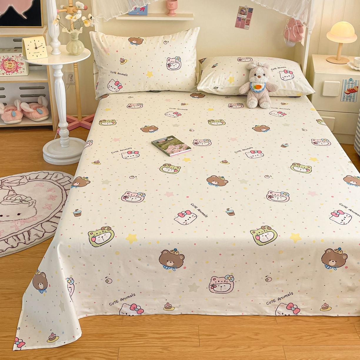 91家纺网 家纺一手货源 找家纺 寻米 2026新款春夏全棉13070印花四件套单品系列-单被套 甜豆星球