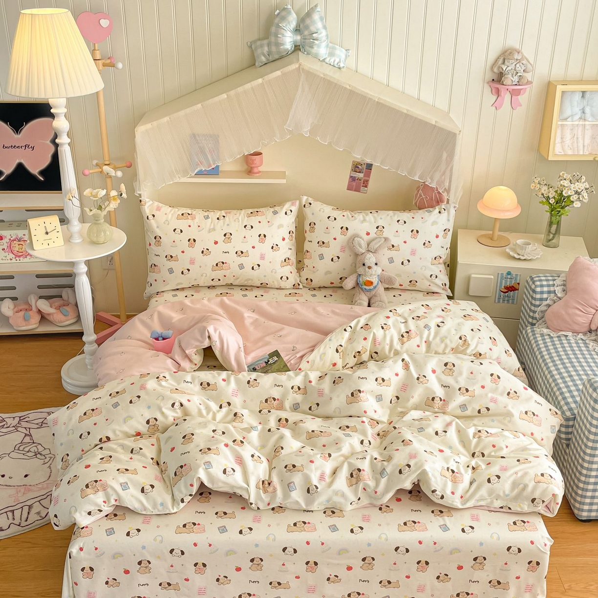 91家纺网 家纺一手货源 找家纺 寻米 2026新款春夏全棉13070印花四件套单品系列-单被套 奶酪小狗