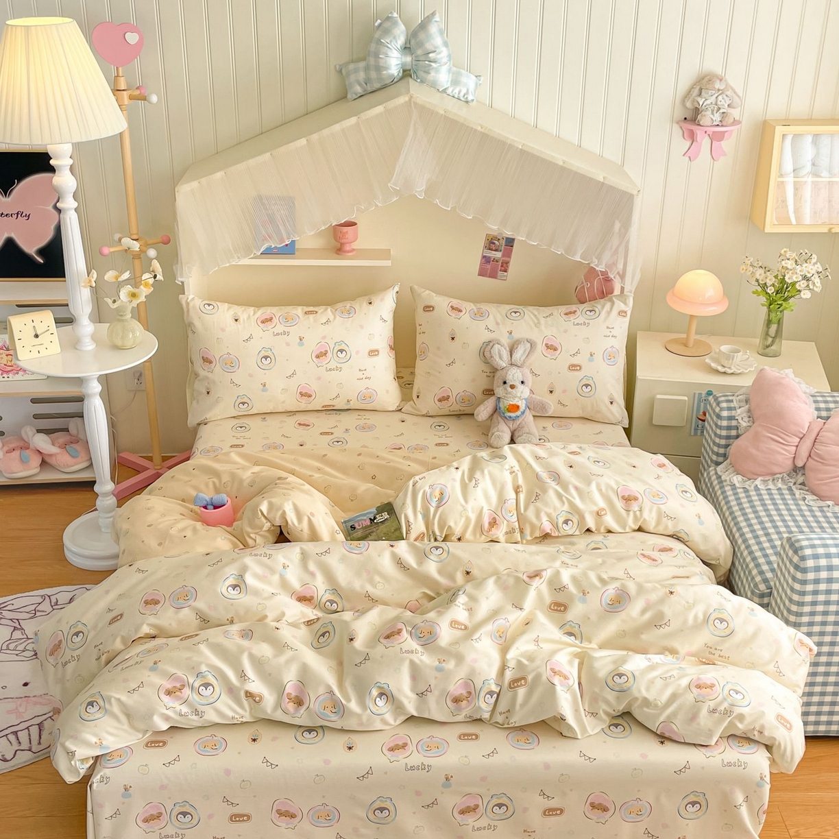 91家纺网 家纺一手货源 找家纺 寻米 2026新款春夏全棉13070印花四件套单品系列-单被套 奇妙动物园