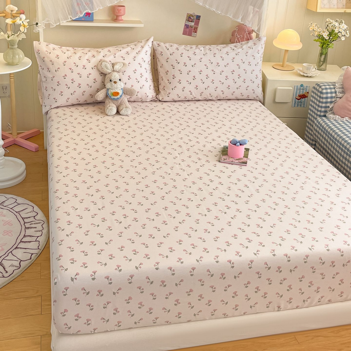 91家纺网 家纺一手货源 找家纺 寻米 2026新款春夏全棉13070印花四件套单品系列-单被套 花漾