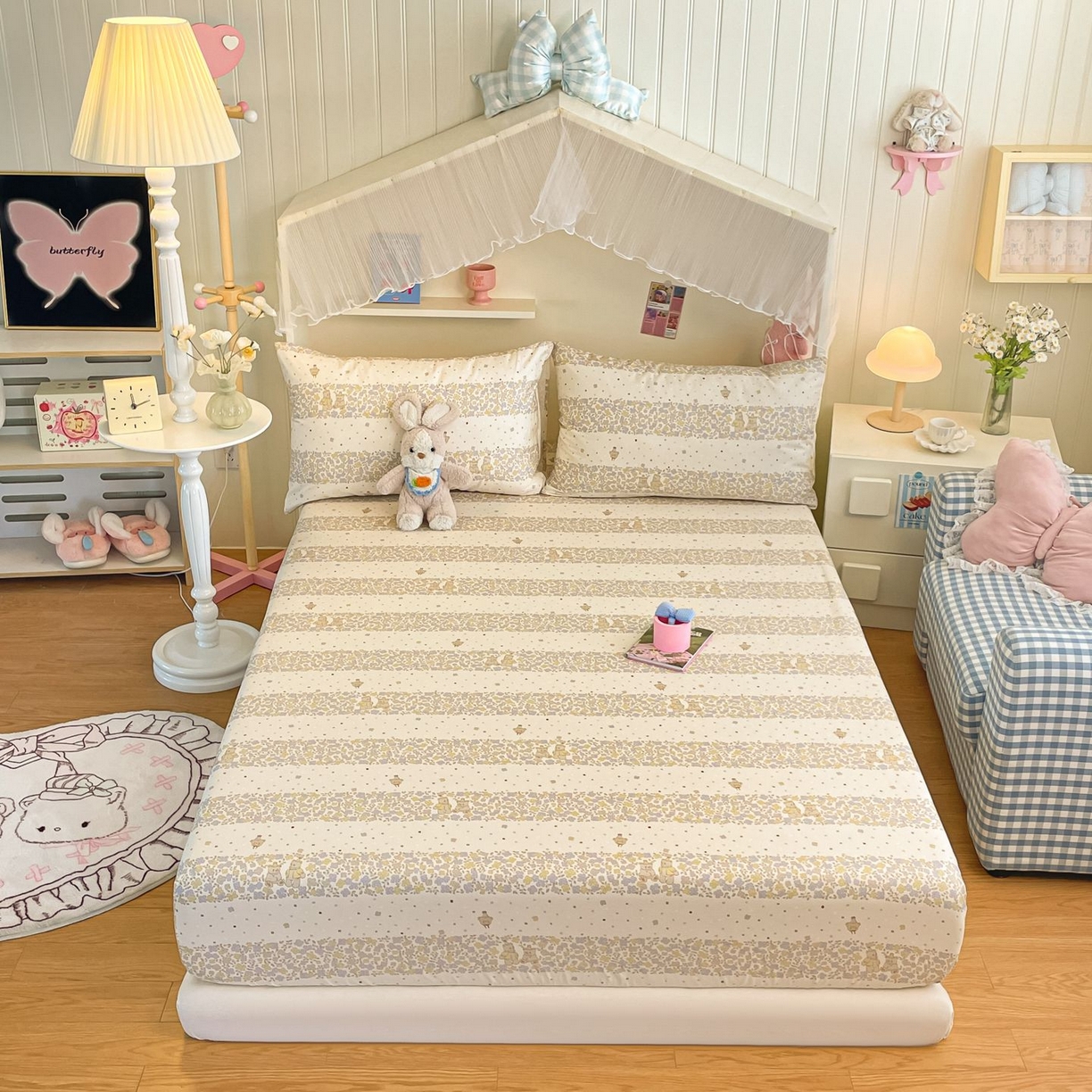 91家纺网 家纺一手货源 找家纺 寻米 2026新款春夏全棉13070印花四件套单品系列-单被套 小熊温蒂