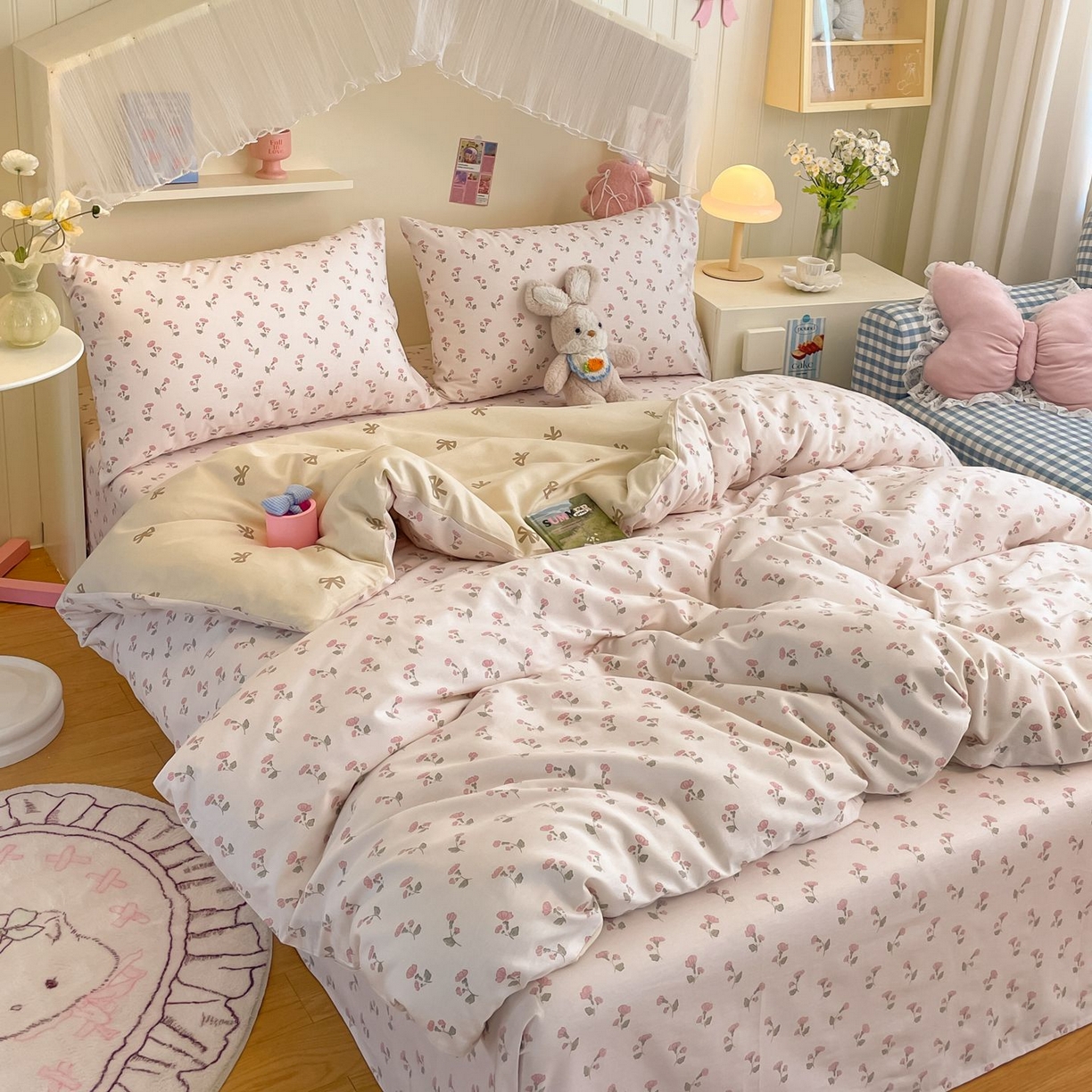 91家纺网 家纺一手货源 找家纺 寻米 2026新款春夏全棉13070印花四件套单品系列-单被套 花漾