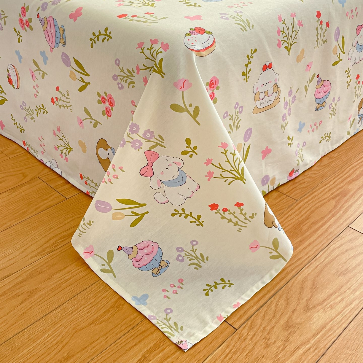 91家纺网 家纺一手货源 找家纺 寻米 2026新款春夏全棉13070印花四件套单品系列-单被套 花园小狗