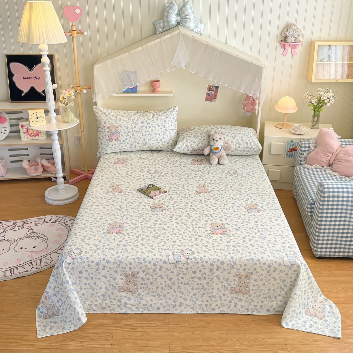 91家纺网 家纺一手货源 找家纺 寻米 2026新款春夏全棉13070印花四件套单品系列-单被套 甜梦小熊