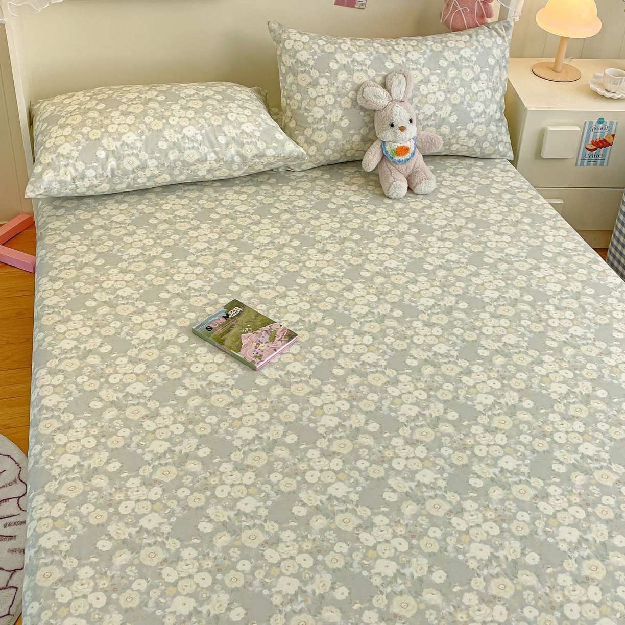 91家纺网 家纺一手货源 找家纺 寻米 2026新款春夏全棉13070印花四件套单品系列-单被套 繁花-绿