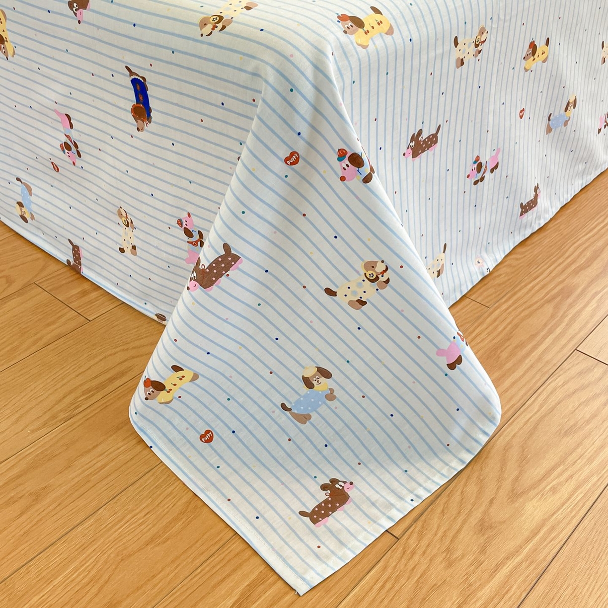 91家纺网 家纺一手货源 找家纺 寻米 2026新款春夏全棉13070印花四件套单品系列-单被套 小狗没烦恼-兰