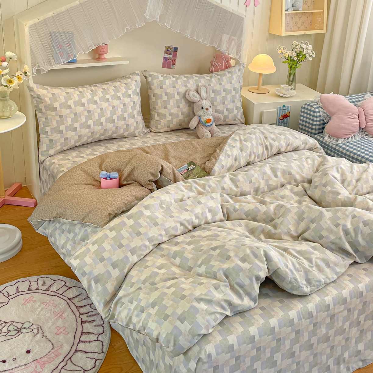 91家纺网 家纺一手货源 找家纺 寻米 2026新款春夏全棉13070印花四件套单品系列-单被套 唐顿庄园