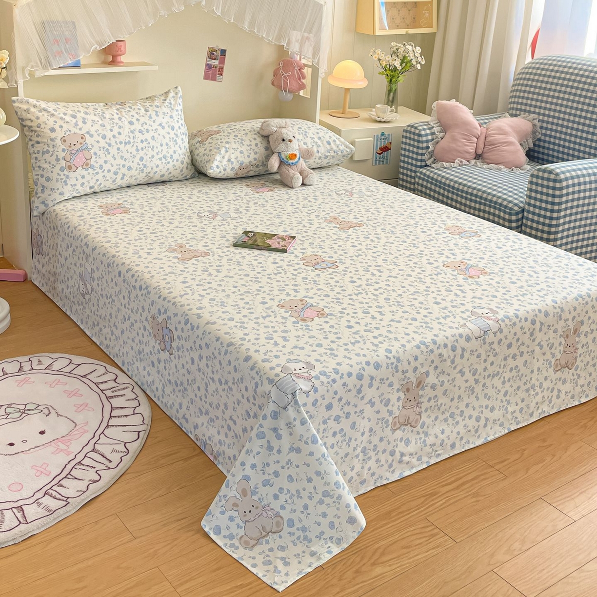 91家纺网 家纺一手货源 找家纺 寻米 2026新款春夏全棉13070印花四件套单品系列-单被套 甜梦小熊