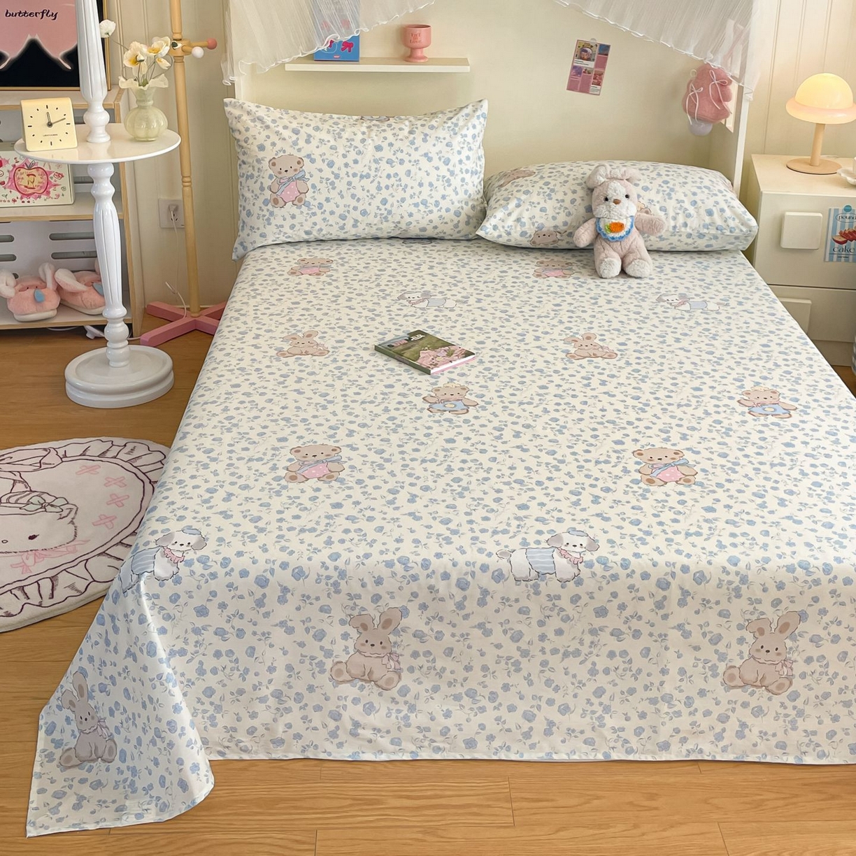 91家纺网 家纺一手货源 找家纺 寻米 2026新款春夏全棉13070印花四件套单品系列-单被套 甜梦小熊