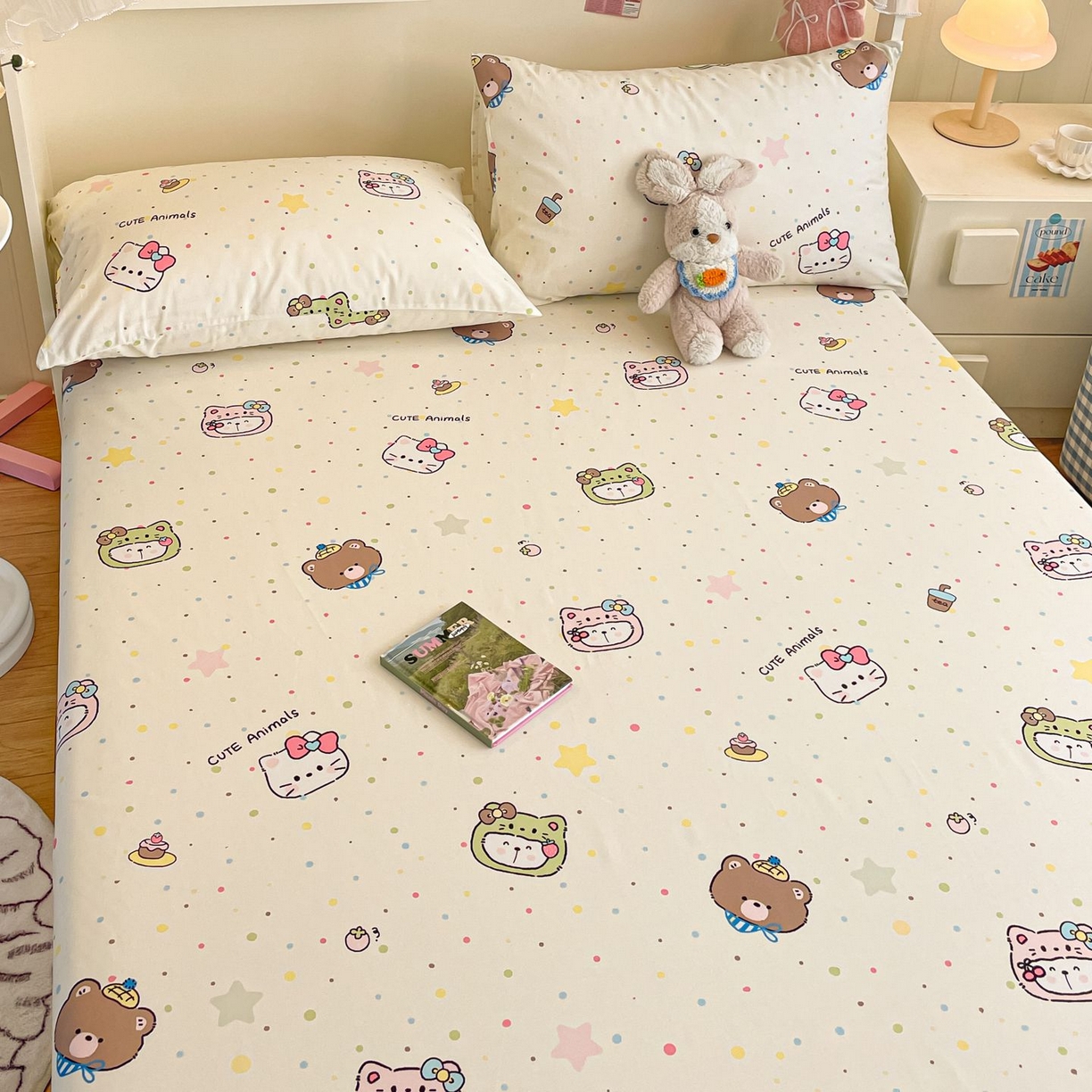 91家纺网 家纺一手货源 找家纺 寻米 2026新款春夏全棉13070印花四件套单品系列-单被套 甜豆星球