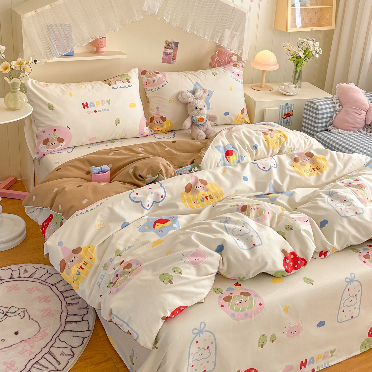 91家纺网 家纺一手货源 找家纺 寻米 2026新款春夏全棉13070印花四件套单品系列-单被套 香草泡芙