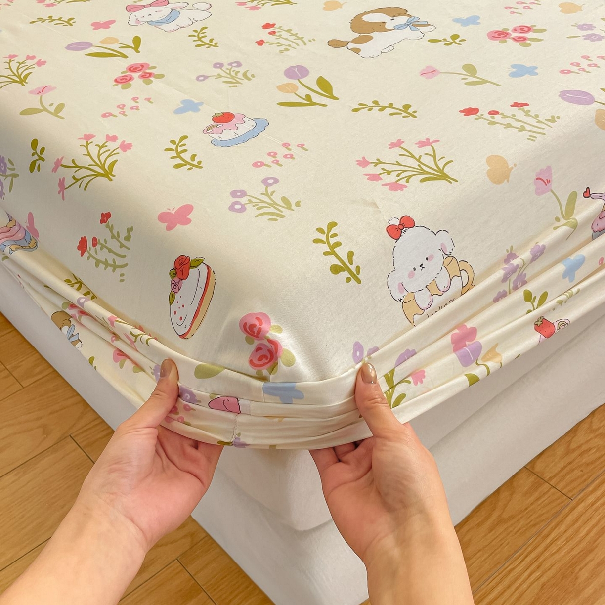 91家纺网 家纺一手货源 找家纺 寻米 2026新款春夏全棉13070印花四件套单品系列-单被套 花园小狗