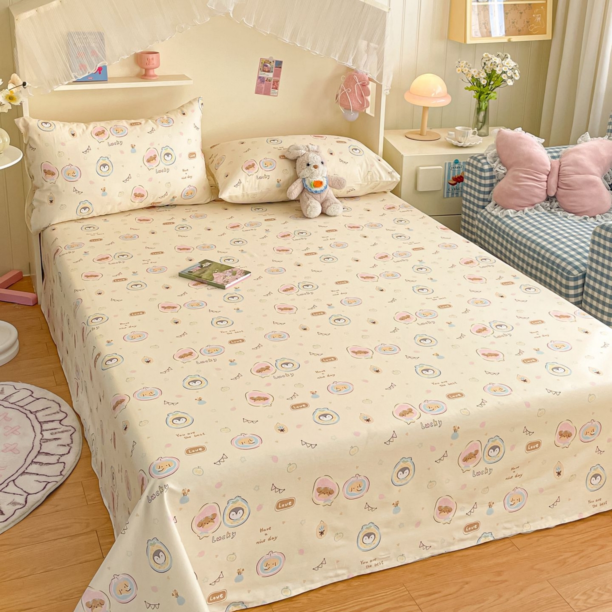 91家纺网 家纺一手货源 找家纺 寻米 2026新款春夏全棉13070印花四件套单品系列-单被套 奇妙动物园