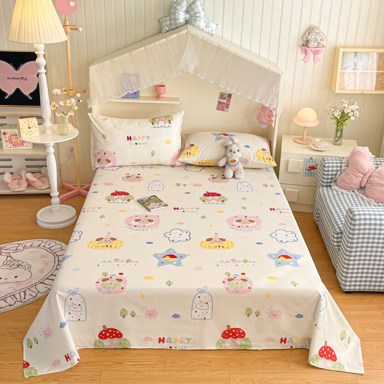 91家纺网 家纺一手货源 找家纺 寻米 2026新款春夏全棉13070印花四件套单品系列-单被套 香草泡芙