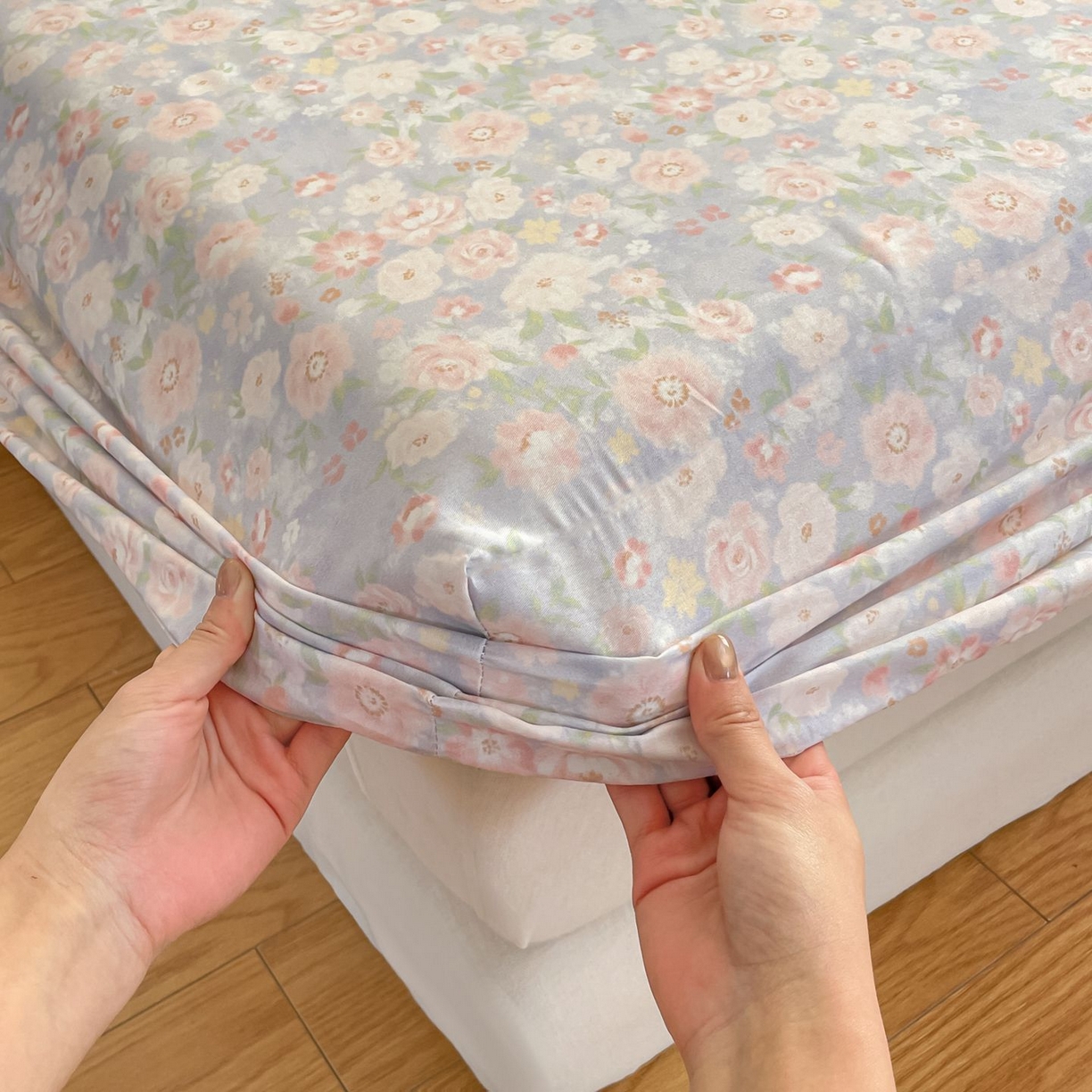 91家纺网 家纺一手货源 找家纺 寻米 2026新款春夏全棉13070印花四件套单品系列-单被套 繁花-粉