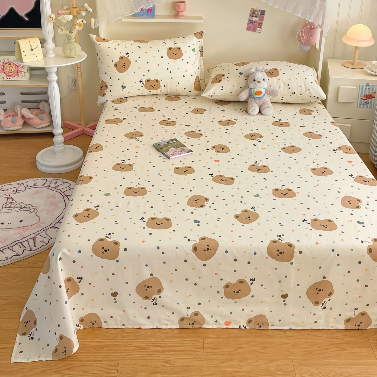 91家纺网 家纺一手货源 找家纺 寻米 2026新款春夏全棉13070印花四件套单品系列-单被套 小熊软糖