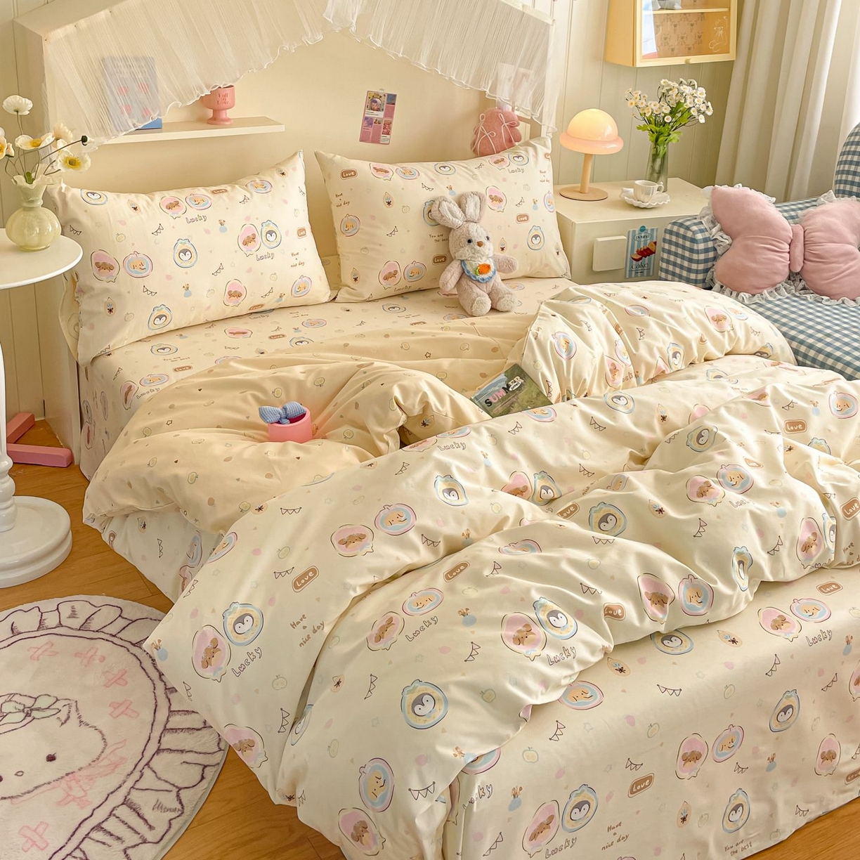 91家纺网 家纺一手货源 找家纺 寻米 2026新款春夏全棉13070印花四件套单品系列-单被套 奇妙动物园