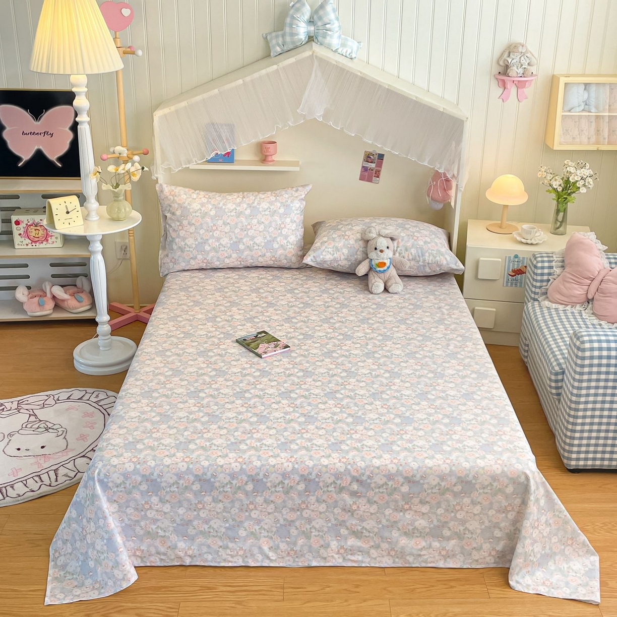 91家纺网 家纺一手货源 找家纺 寻米 2026新款春夏全棉13070印花四件套单品系列-单被套 繁花-粉