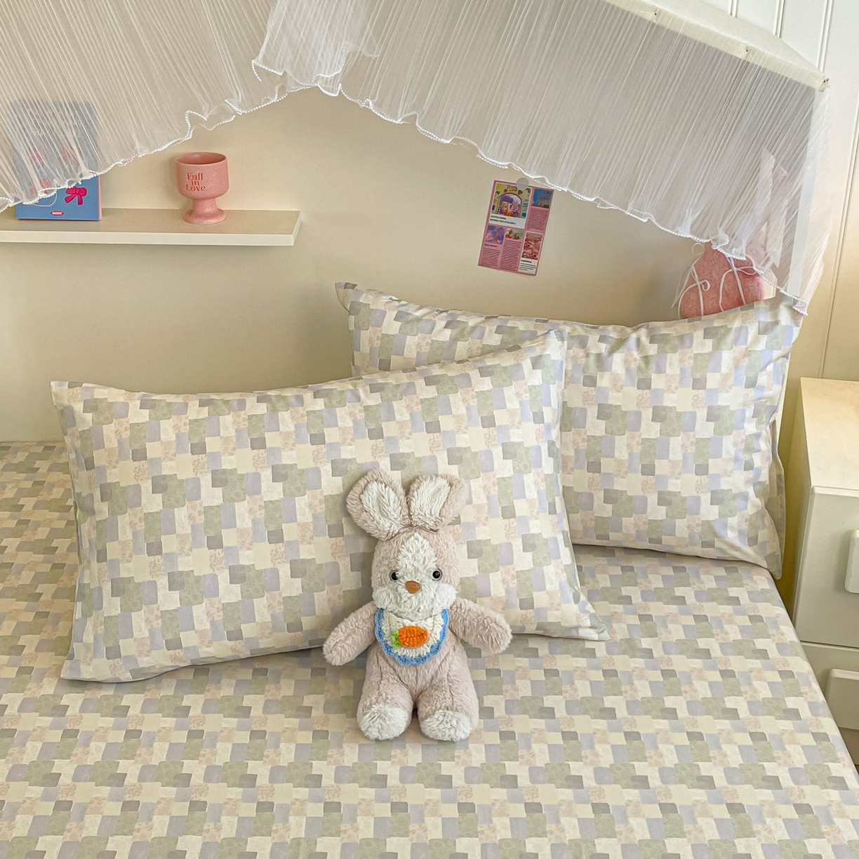 寻米 2026新款春夏全棉13070印花四件套单品系列-单枕套 唐顿庄园