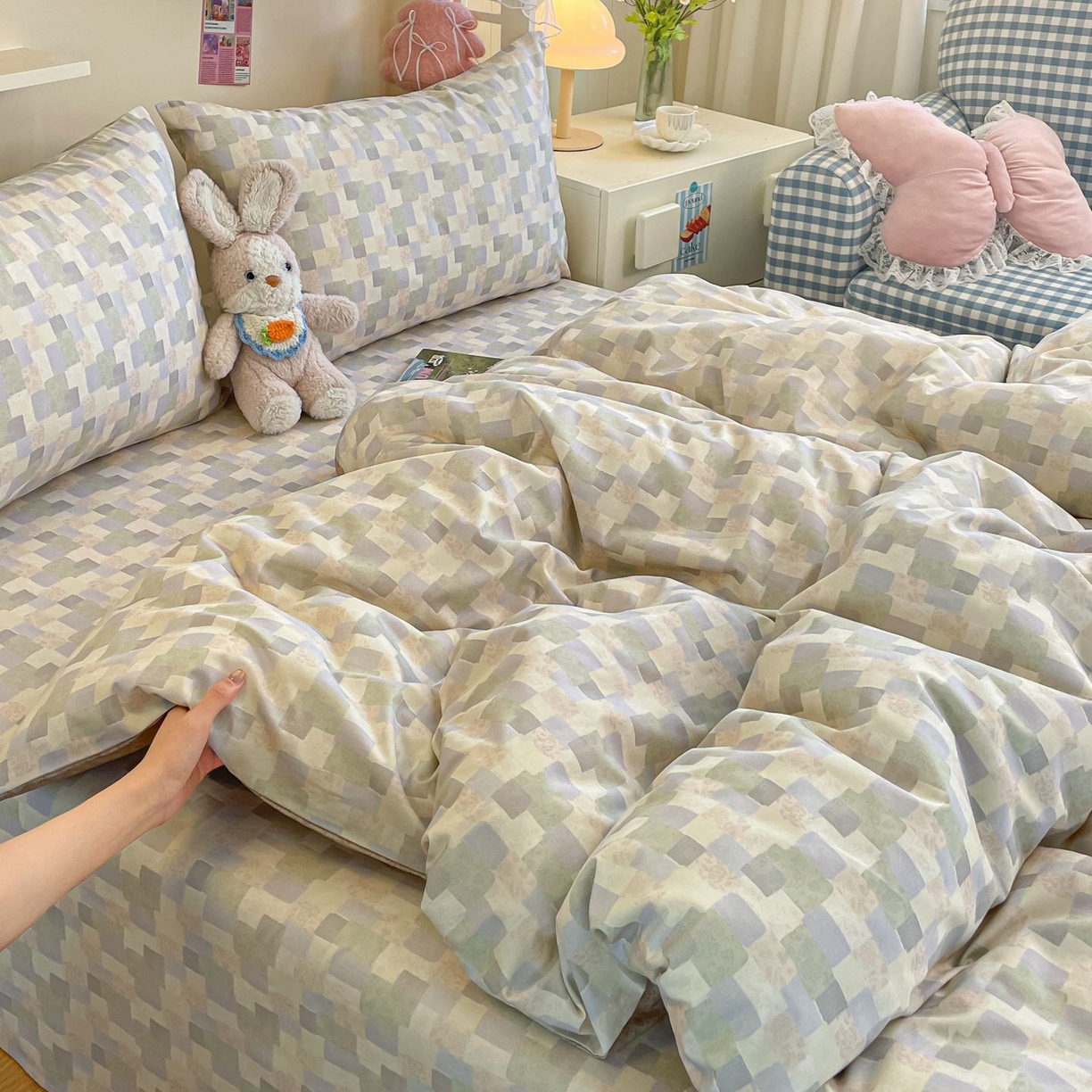 91家纺网 家纺一手货源 找家纺 寻米 2026新款春夏全棉13070印花四件套单品系列-四件套 唐顿庄园