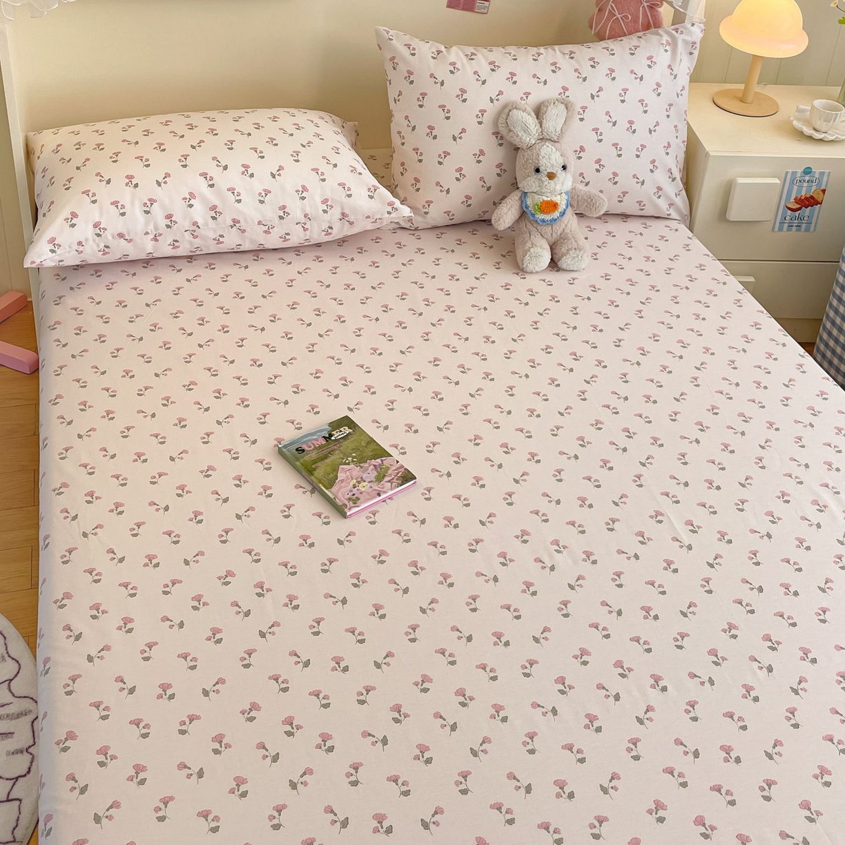 91家纺网 家纺一手货源 找家纺 寻米 2026新款春夏全棉13070印花四件套单品系列-四件套 花漾