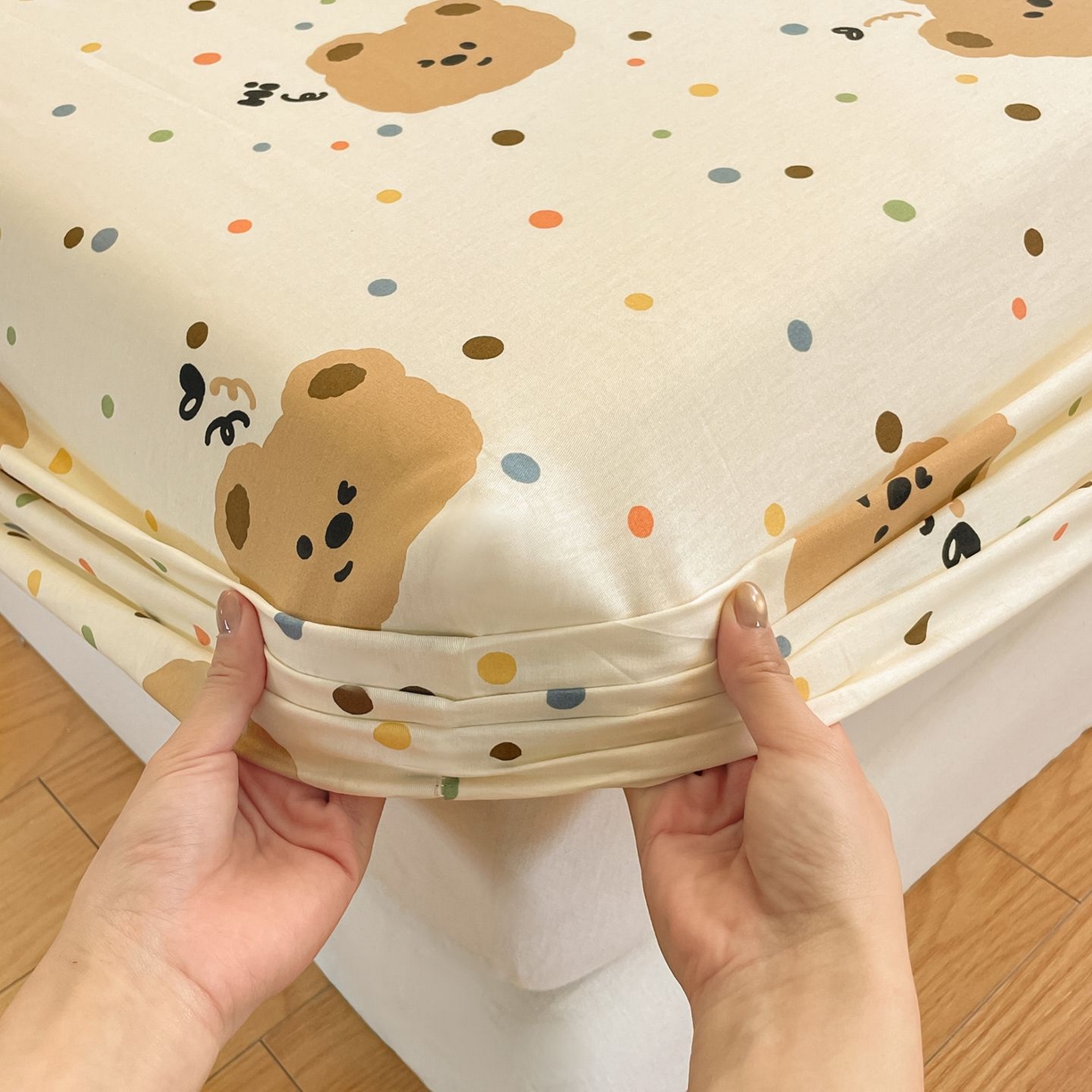 91家纺网 家纺一手货源 找家纺 寻米 2026新款春夏全棉13070印花四件套单品系列-四件套 小熊软糖