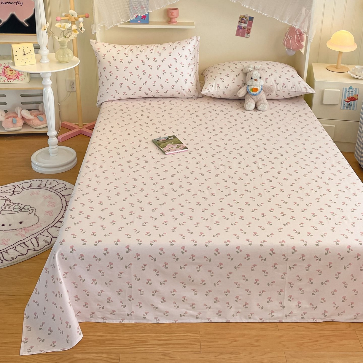 91家纺网 家纺一手货源 找家纺 寻米 2026新款春夏全棉13070印花四件套单品系列-四件套 花漾