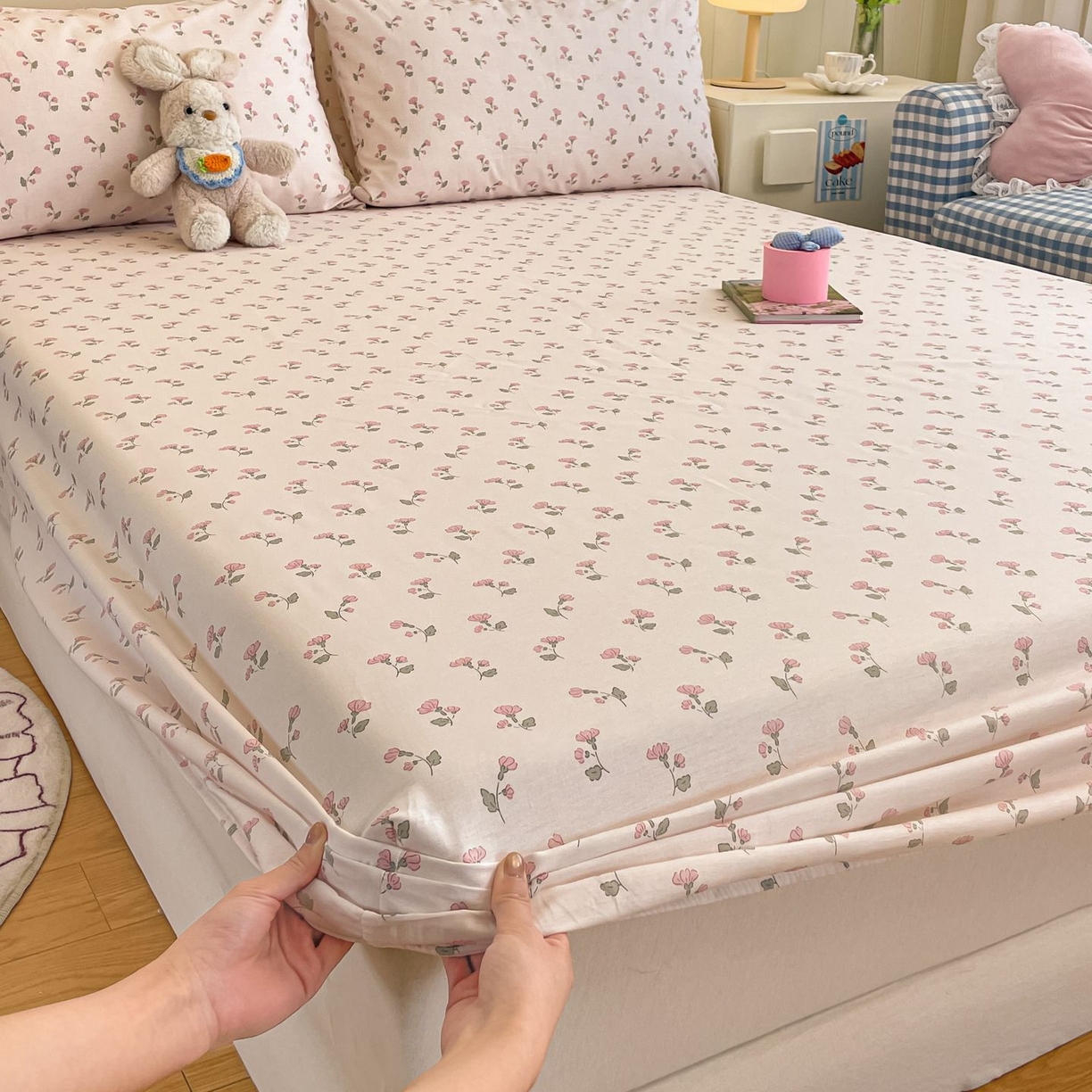 91家纺网 家纺一手货源 找家纺 寻米 2026新款春夏全棉13070印花四件套单品系列-四件套 花漾