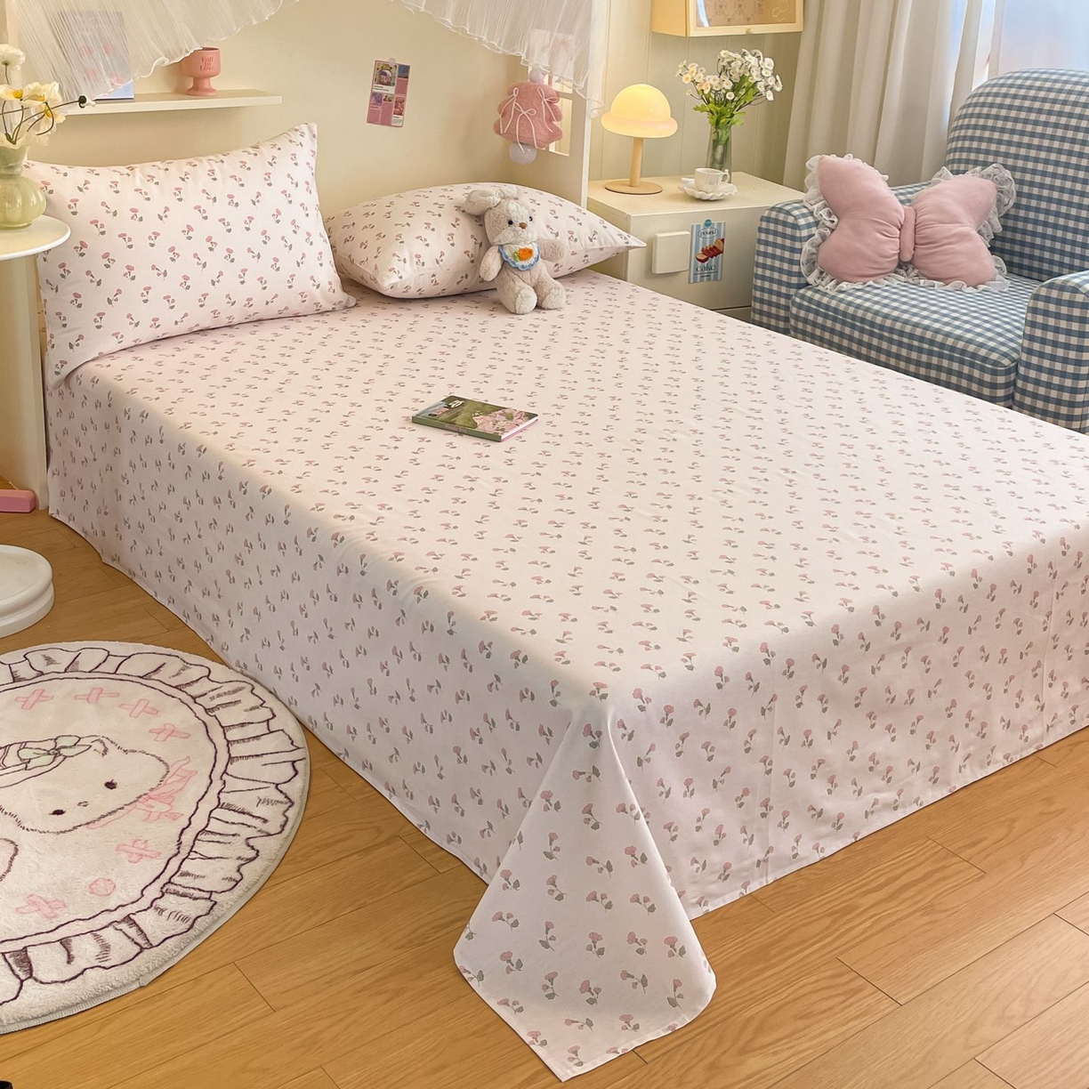 91家纺网 家纺一手货源 找家纺 寻米 2026新款春夏全棉13070印花四件套单品系列-四件套 花漾