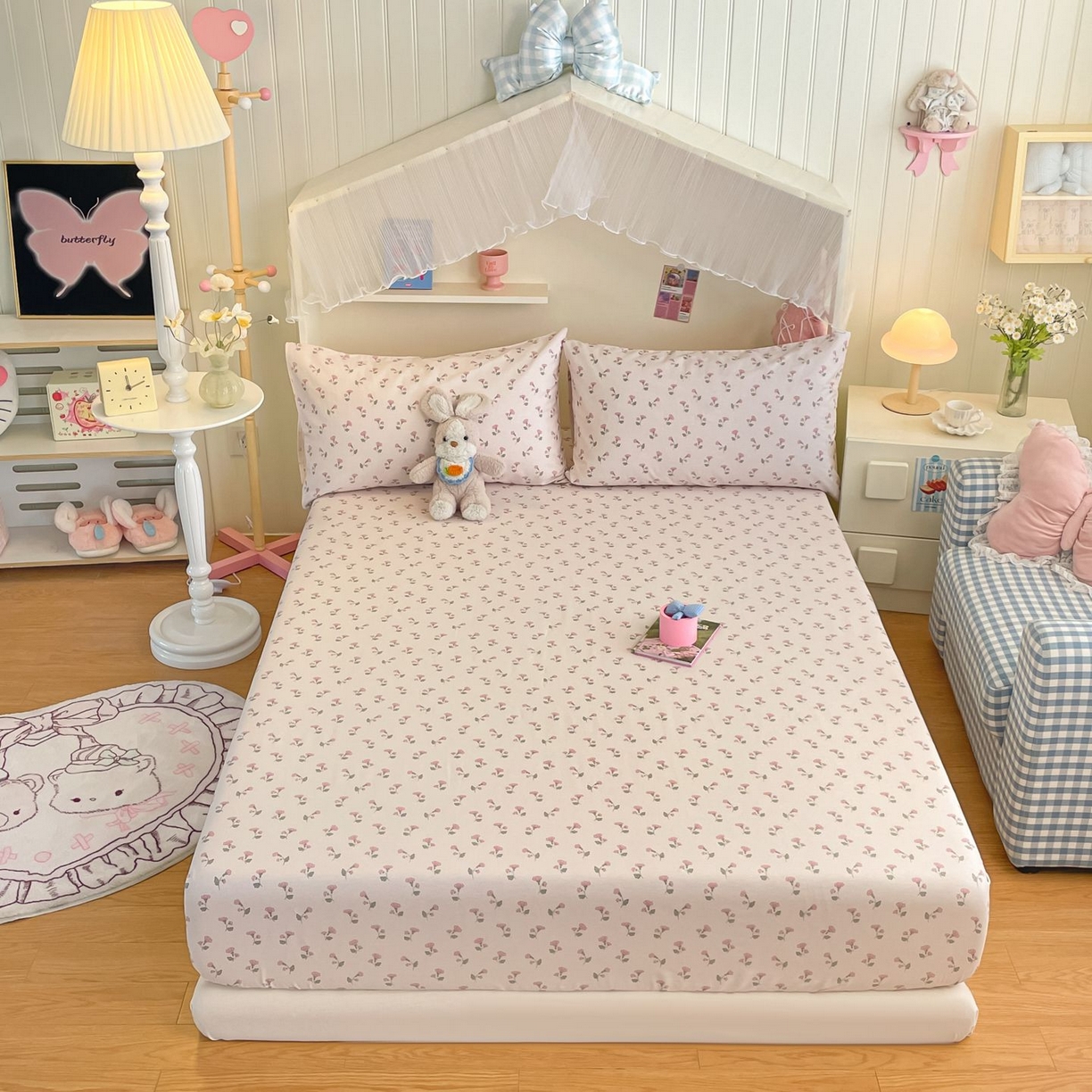 91家纺网 家纺一手货源 找家纺 寻米 2026新款春夏全棉13070印花四件套单品系列-四件套 花漾