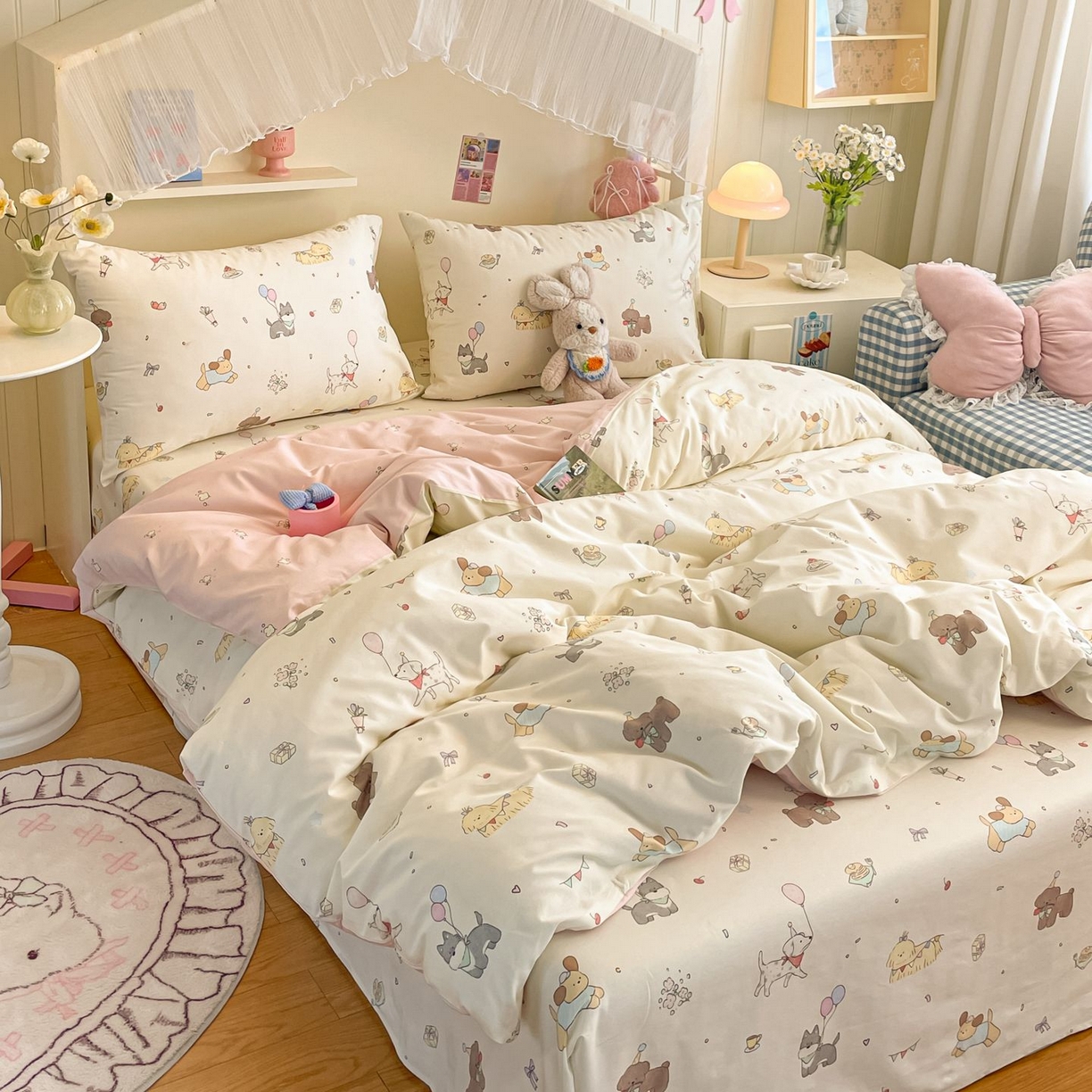 91家纺网 家纺一手货源 找家纺 寻米 2026新款春夏全棉13070印花四件套单品系列-四件套 理查的小伙伴