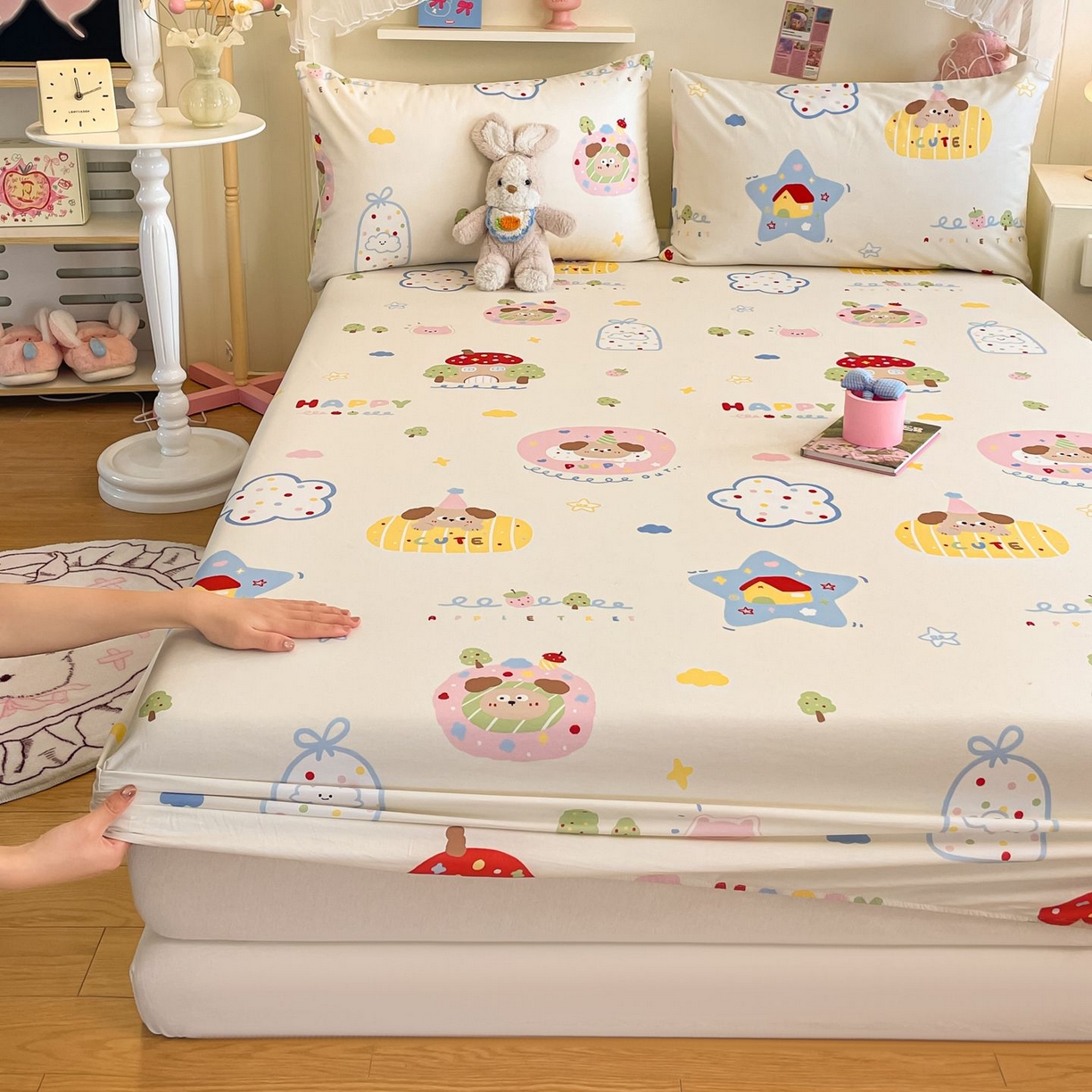 91家纺网 家纺一手货源 找家纺 寻米 2026新款春夏全棉13070印花四件套单品系列-四件套 香草泡芙