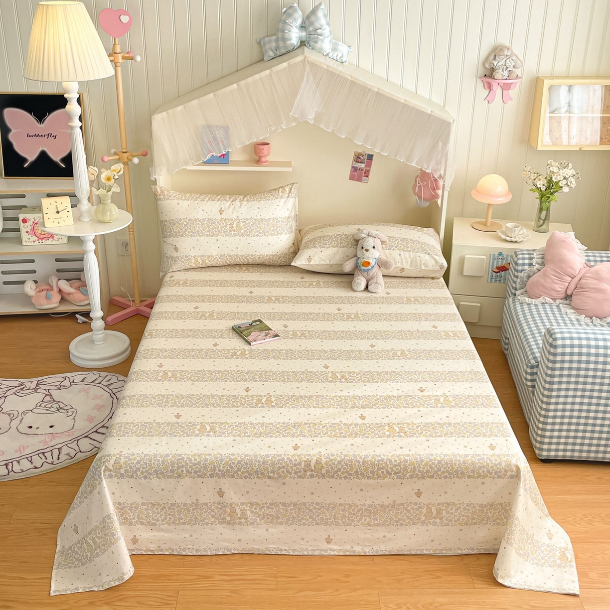 91家纺网 家纺一手货源 找家纺 寻米 2026新款春夏全棉13070印花四件套单品系列-四件套 小熊温蒂