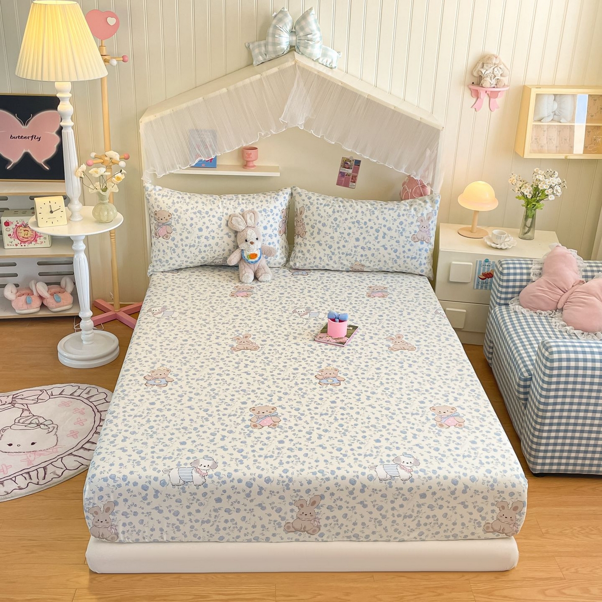 91家纺网 家纺一手货源 找家纺 寻米 2026新款春夏全棉13070印花四件套单品系列-四件套 甜梦小熊