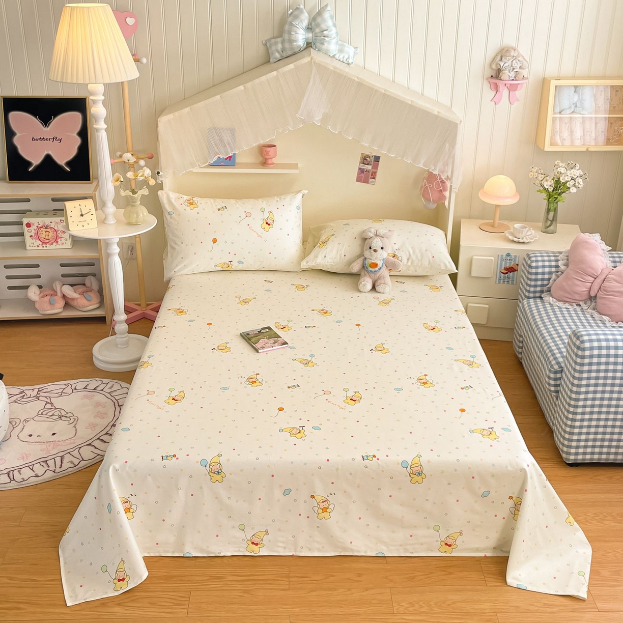 91家纺网 家纺一手货源 找家纺 寻米 2026新款春夏全棉13070印花四件套单品系列-四件套 星星小熊