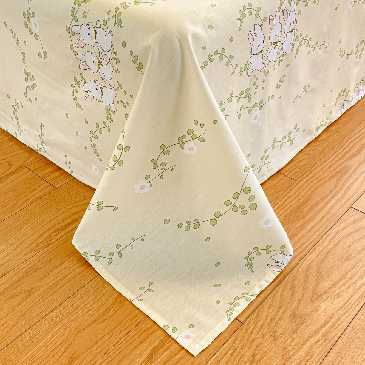 91家纺网 家纺一手货源 找家纺 寻米 2026新款春夏全棉13070印花四件套单品系列-四件套 花园小兔