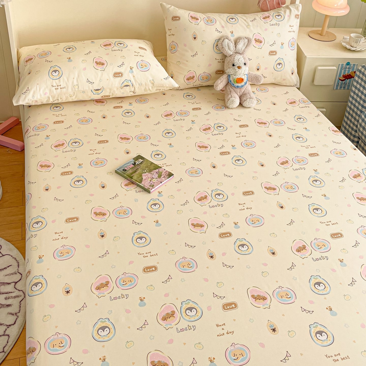 91家纺网 家纺一手货源 找家纺 寻米 2026新款春夏全棉13070印花四件套单品系列-四件套 奇妙动物园