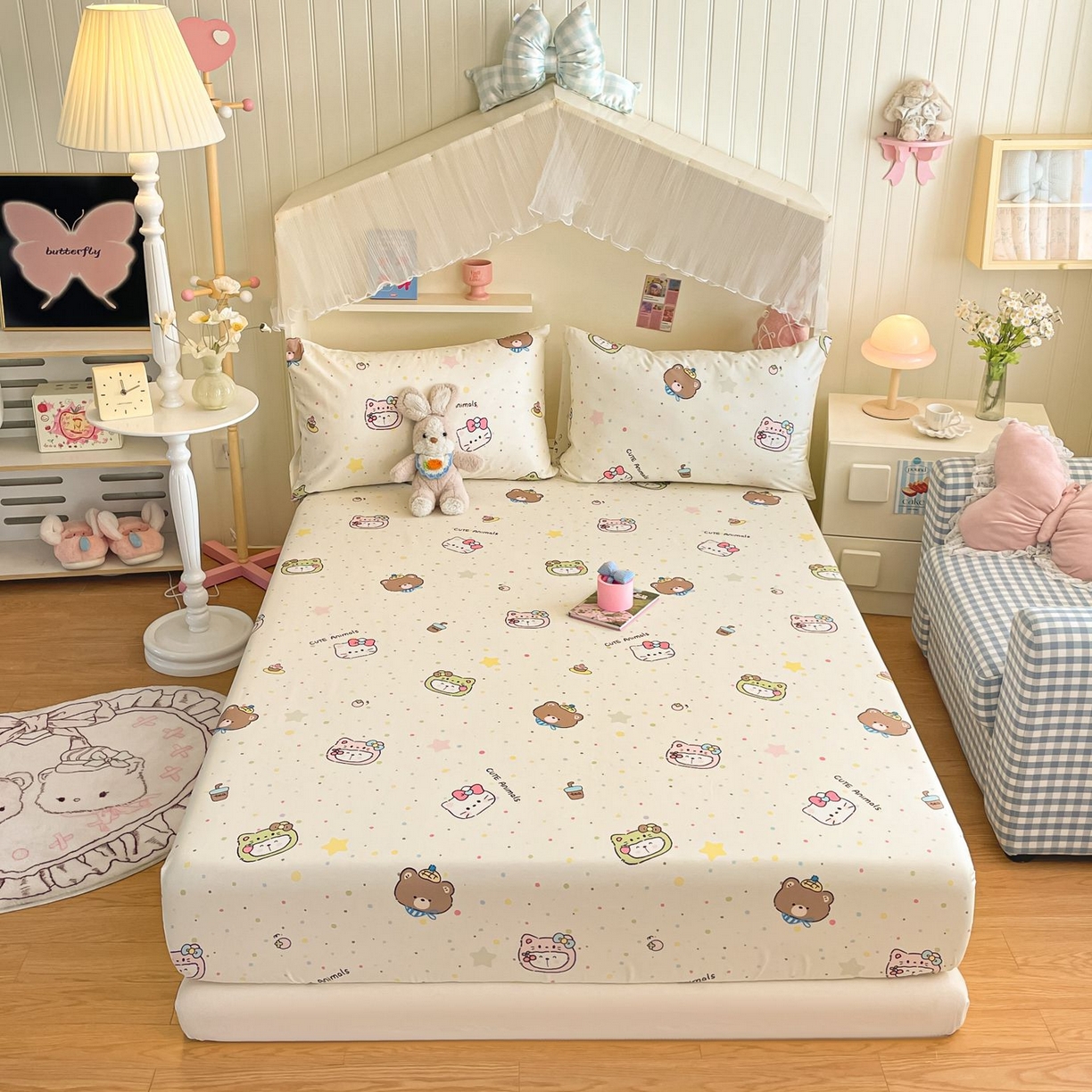 91家纺网 家纺一手货源 找家纺 寻米 2026新款春夏全棉13070印花四件套单品系列-四件套 甜豆星球