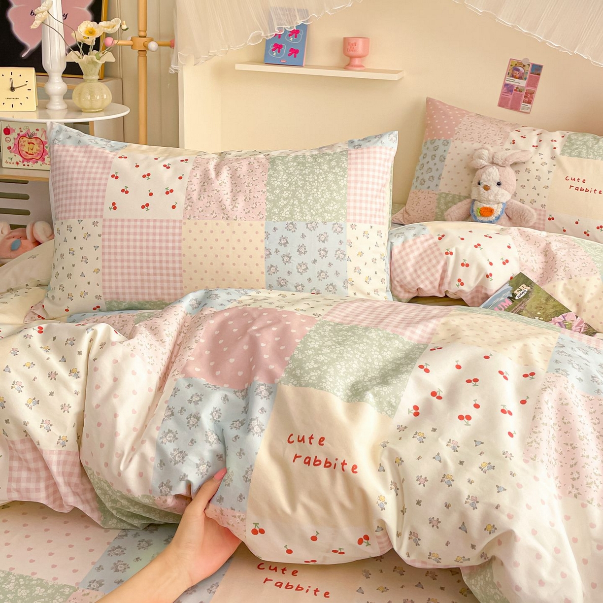 91家纺网 家纺一手货源 找家纺 寻米 2026新款春夏全棉13070印花四件套单品系列-四件套 美式田园