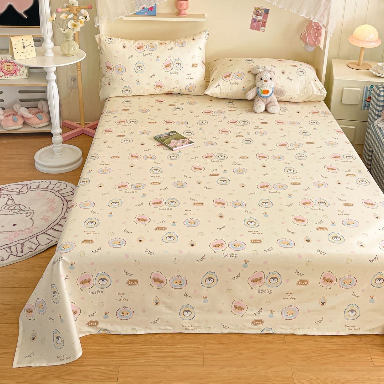 91家纺网 家纺一手货源 找家纺 寻米 2026新款春夏全棉13070印花四件套单品系列-四件套 奇妙动物园