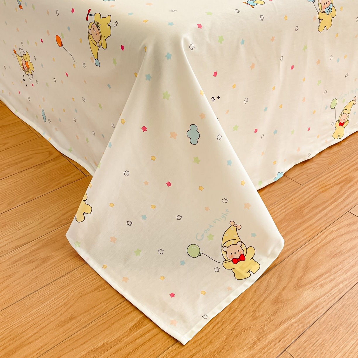 91家纺网 家纺一手货源 找家纺 寻米 2026新款春夏全棉13070印花四件套单品系列-四件套 星星小熊