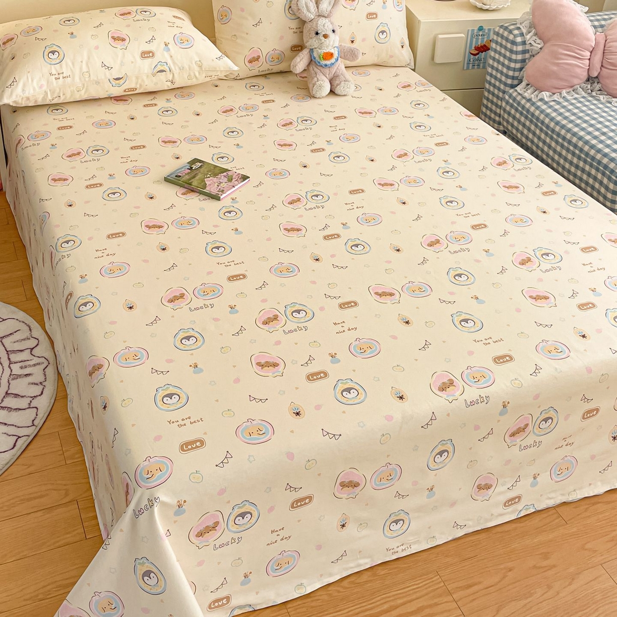 91家纺网 家纺一手货源 找家纺 寻米 2026新款春夏全棉13070印花四件套单品系列-四件套 奇妙动物园