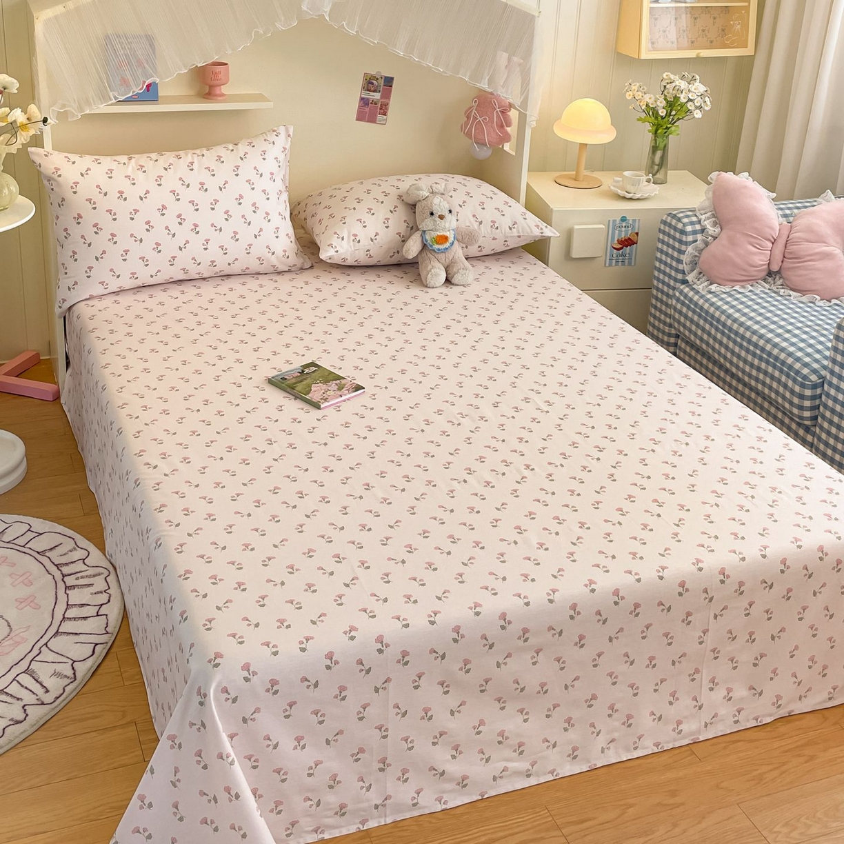 91家纺网 家纺一手货源 找家纺 寻米 2026新款春夏全棉13070印花四件套单品系列-四件套 花漾