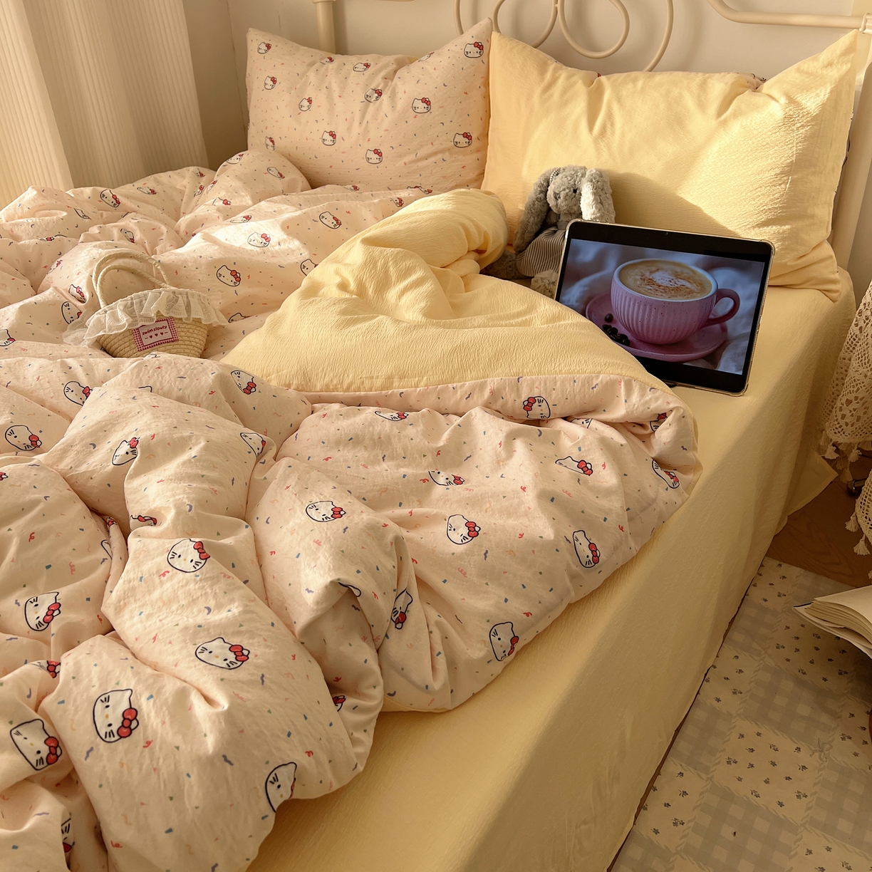 91家纺网 家纺一手货源 找家纺 （总）繁花家居 2026新款木棉双层纱四件套