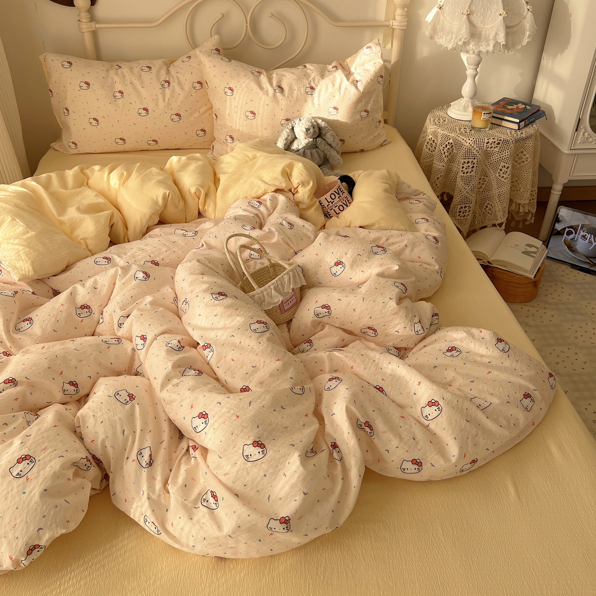 91家纺网 家纺一手货源 找家纺 （总）繁花家居 2026新款木棉双层纱四件套